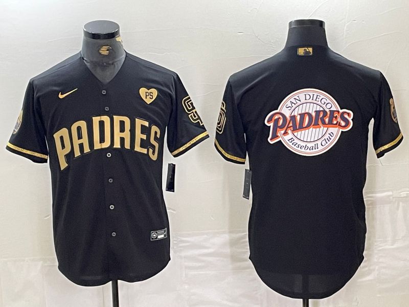 Men San Diego Padres Blank Black gold #5 th generation Nike 2024 MLB Jersey style 4->new orleans saints->NFL Jersey